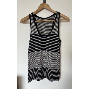 J Crew Vintage Cotton Navy White Stripe Scoop Neck Tank Top Size XS